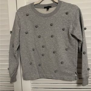 Gray J Crew Pom Pom Sweatshirt